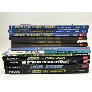 Minecraft Books Mixed Lot‎ Of 13 Mojang Handbook Graphic Novel Gamer Overworld